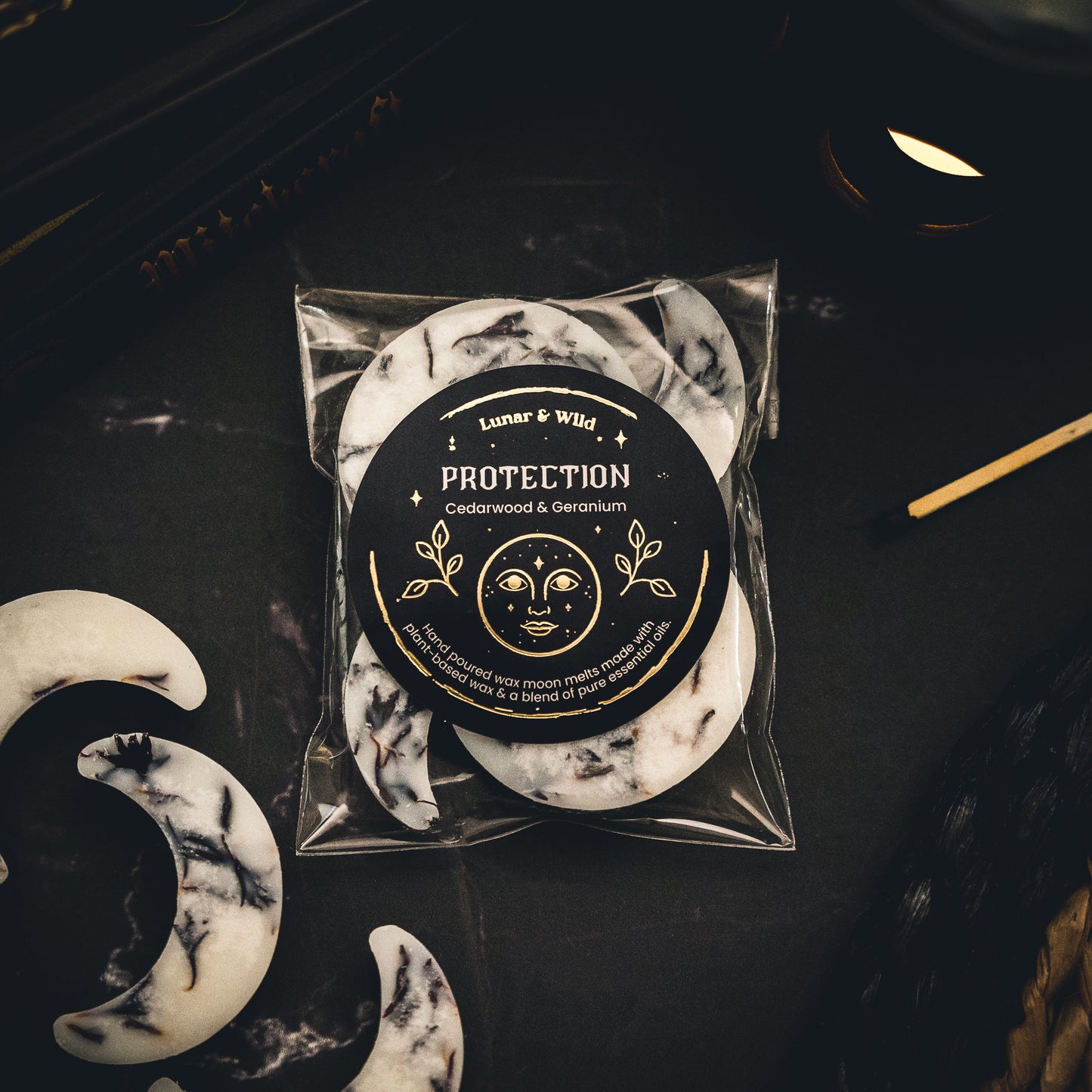 Protection - Cedarwood and Geranium Wax Moon Melts - DISCONTINUED - LAST STOCK