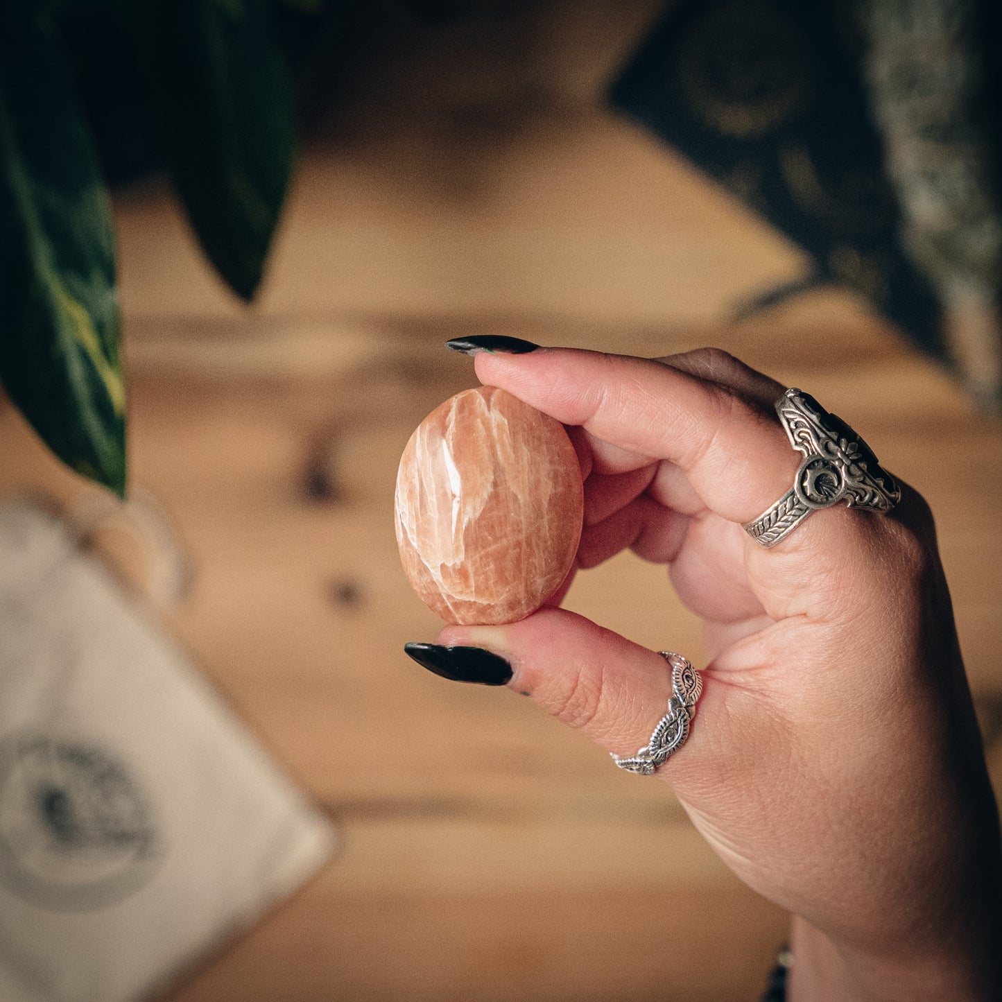 Pink Moonstone Palmstone